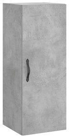 Mobile a parete grigio cemento 34,5x34x90 cm legno multistrato
