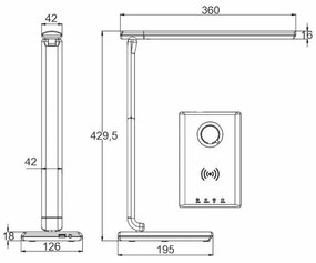 Lampada touch LED dimmerabile con ricarica wireless MEGGIE LED/8W/230V + USB