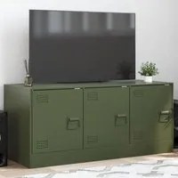 Mobile TV Verde Oliva 99x39x44 cm in Acciaio 841647