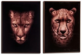 Quadro Leopardo Truciolare 61,5 x 3 x 81,5 cm (2 Unità)