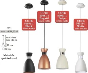 Lampadario a sospensione con filo CUTE 1xE27/60W/230V