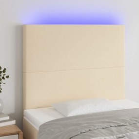 Testiera A Led Crema 100x5x118/128 Cm İn Tessuto /