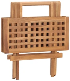 Set da pranzo giardino pieghevole 3 pz cuscino massello di teak