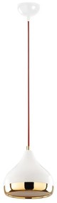 Lampadario a sospensione con filo YILDO 1xE27/40W/230V bianco/oro/rosso