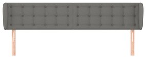 Testiera ad orecchio grigio scuro 203x23x78/88 cm in tessuto
