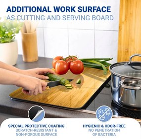 Coprifuoco in vetro temperato in set da 2 52x30 cm Wooden - Maximex