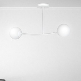 Plafoniera Contemporaneo Krishna Acciaio Bianco 2 Luci E14 Ip20
