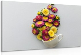 Quadro su tela – Tazza piena di fiori