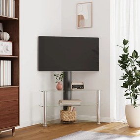 Supporto tv angolare 3 livelli per 32-70 pollici nero e argento