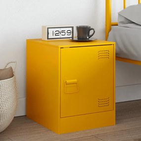 Comodino Giallo Senape 34,5x39x44 Cm İn Acciaio /