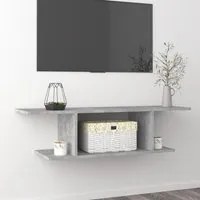 Armadietto a Parete per TV Grigio Cemento 103x30x26,5 cm 806984