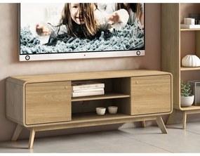 Tavolo TV in rovere colore naturale 140x53 cm Cassie - Støraa