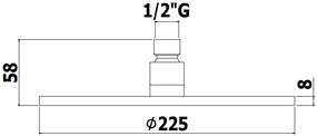 Paffoni Master Zsof074 Soffione doccia tondo 225 mm sp. 8mm con snodo in metallo cromo