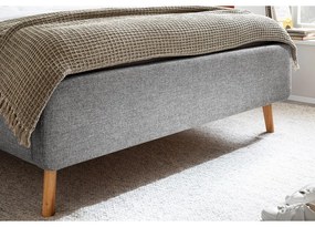 Letto matrimoniale imbottito grigio con contenitore con rete inclusa 180x200 cm Lotte – Meise Möbel