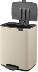 Cestino per la spazzatura beige in acciaio con pedale 12 l Bo – Brabantia
