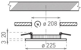 Lampada LED da incasso VEGA LED/18W/230V 2900/3900/5800K diametro 22,5 cm nero