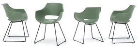 Set di 4 sedie ROCKY, verde