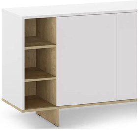 Cassettiera bassa bianca in rovere 170x80 cm Cequoia - Marckeric