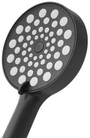 Doccetta tonda 26 cm con tre tipi di getto nero opaco in ABS Hidra