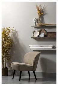 Poltrona in velluto beige Sara - WOOOD