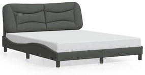 Giroletto Senza Materasso Grigio Scuro 160x200 Cm Tessuto /