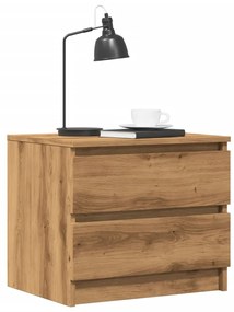 Comodini 2pz Rovere Artigianale 50x40x43.5 Cm Legno Multistrato /