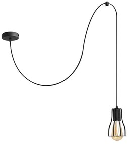 Lampadario a sospensione con filo TUBE LONG 1xE27/15W/230V nero