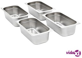 vidaXL Contenitori Gastronorm 8 pz GN 1/3 100 mm in Acciaio Inox