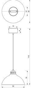 Lampadario a sospensione con filo SVEN 1xE27/15W/230V beige