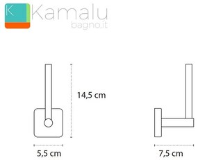 Kamalu - portarotolo verticale a muro in acciaio kaman clode-v90