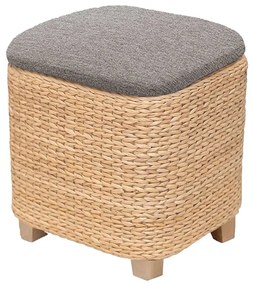 Sgabello contenitore in fibra naturale – Orange, natural e cuscino grigio