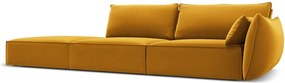 Divano color senape con penisola a destra con rivestimento in velluto 264 cm Vanda – Mazzini Sofas