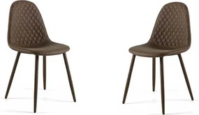 Sedia sala da pranzo ecopelle Marrone - SOFT 2 sedie