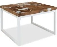 Tavolino da Caff in Legno di Teak e Resina 60x60x40 cm 244554