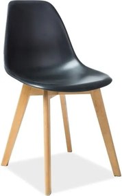 Sedia Moris in plastica e legno nero - H 85 cm