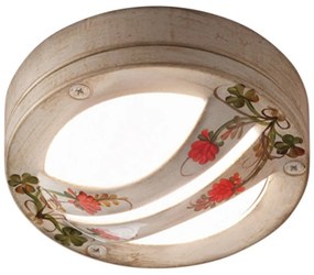 Plafoniera Esterno Classica Brindisi Metallo E Ceramica Bianco Sfumato 1 Luce G9