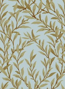 Cole & Son Carta da parati Willow Branch - Olive on Teal