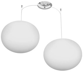 Sospensione Contemp Decentratori Soft Metallo Cromo Vetro Opaco 2 Luci E27 35Cm