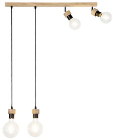 Lampadario Industriale Lampadario Industriale Clartina 4x E27 nero paralume nero 4x E27