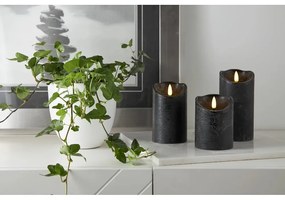 Candela LED in cera nera, altezza 10 cm Flamme Rustic - Star Trading