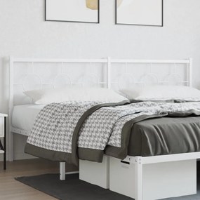 Testiera İn Metallo Bianco 193 Cm /