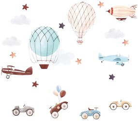 Autoadesivi murali - Auto e palloncini retrò | Inspio