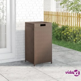 vidaXL Pattumiera Marrone 40x40x80 cm in Polyrattan
