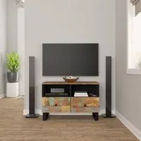 Mobile Porta TV 70x33x46cm in Legno Massello di Recupero cod mxl 17537