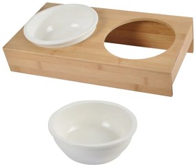 Set di ciotole in ceramica con base per cani ø 16 cm - Love Story