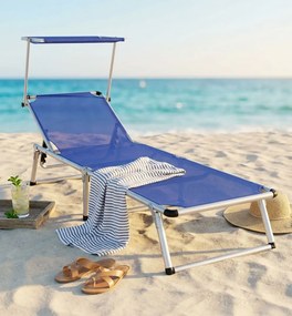 brandina pieghevole prendisole da mare e campeggio in alluminio con tettuccio super cm 187 x 60 x 30 h