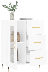 Credenza 69,5x34x90 cm in legno multistrato bianco lucido