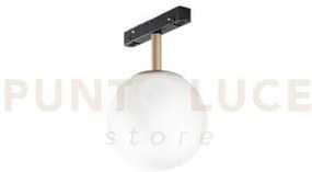 C/sfera d.12cm a led per binario magnetico oro 3000k 624lm 8w