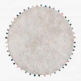 Tappeto rotondo in cotone (Ø126 cm) Cinder Kids Gris Nube - Sklum