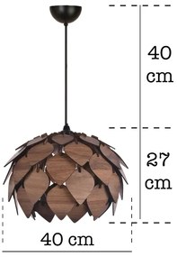 Lampadario a sospensione con filo 1xE27/40W/230V marrone